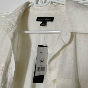 Banana Republic white 100% linen jacket NWT
